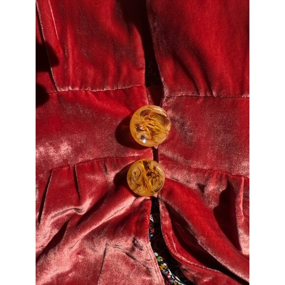 Anthropologie Elevenses Women's Velvet Burnout Dip Dye Jacket Blazer Size 6 - Picture 11 of 16